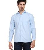 Blue solid casual shirt