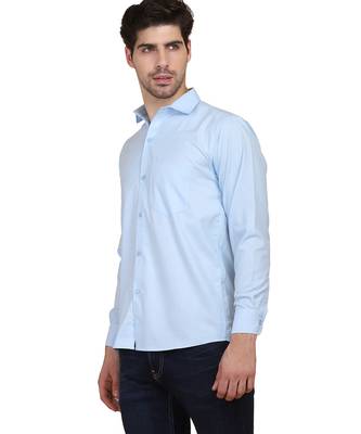Blue solid casual shirt 3