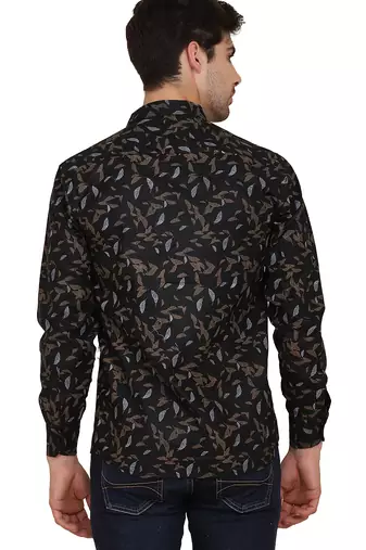 Black printed casual shirt