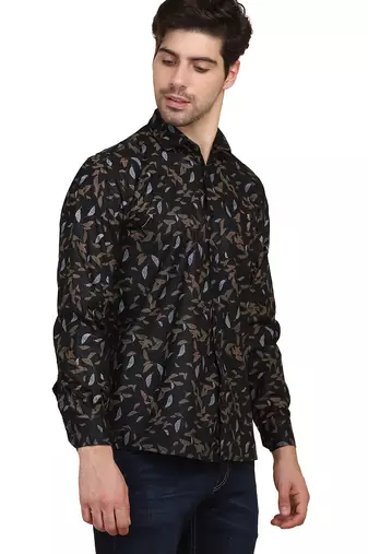 Black printed casual shirt