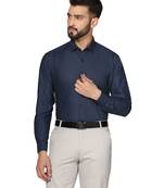 Blue soft cotton solid shirt