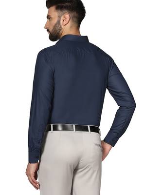 Blue soft cotton solid shirt 2