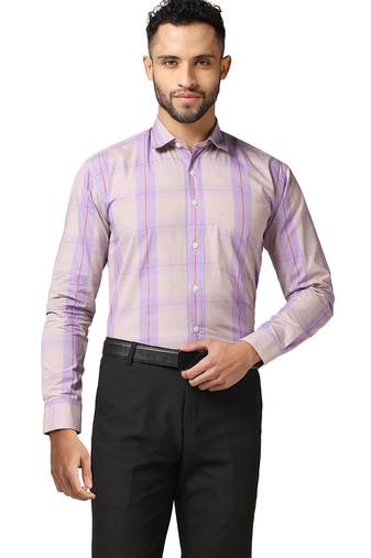 Purple check shirt