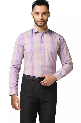 Purple check shirt