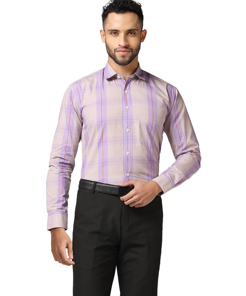 Purple check shirt