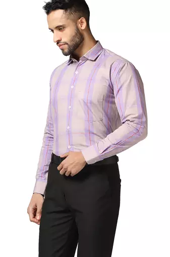 Purple check shirt