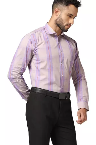 Purple check shirt