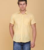 Men yellow half sleeves shirt