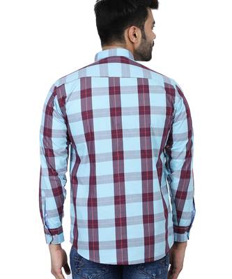 Blue checkered casual shirt 2