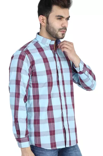 Blue checkered casual shirt