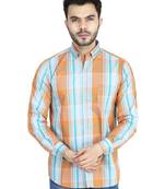 Orange checkered casual shirt