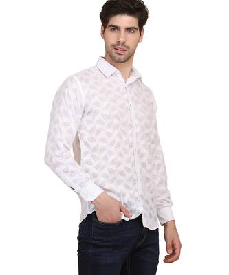 White self design casual shirt 3