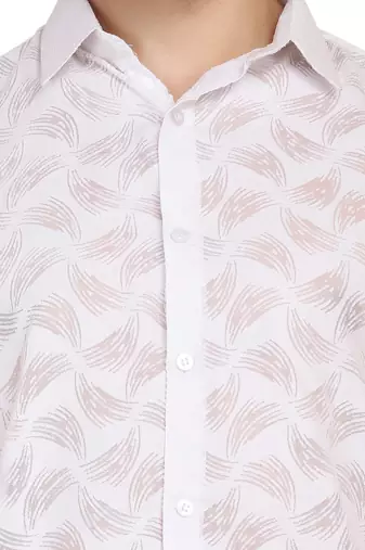 White self design casual shirt