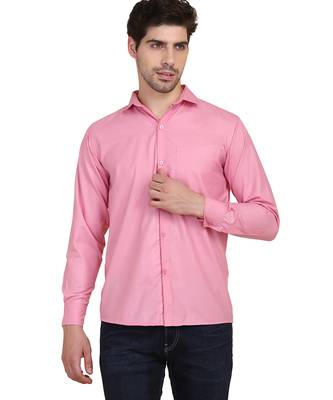 Pink solid casual shirt 1