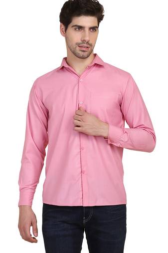 Pink solid casual shirt