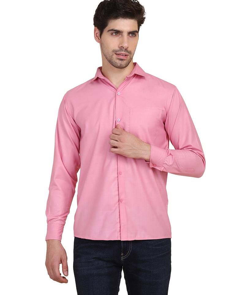 Pink solid casual shirt