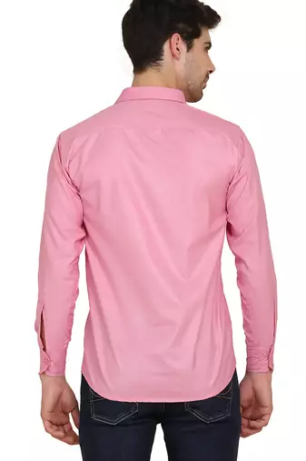 Pink solid casual shirt