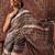 Brown printed cotton blend ethnic saree with blouse piece