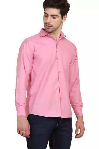Pink solid casual shirt
