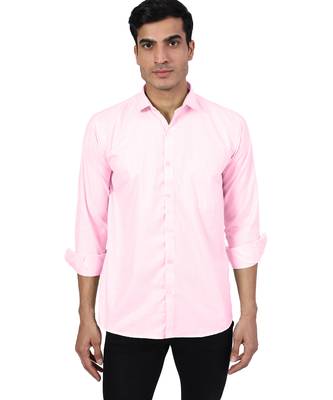 Pink solid casual shirt 1