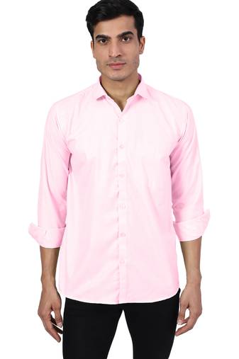 Pink solid casual shirt