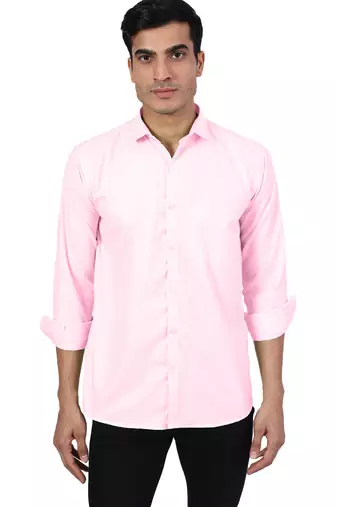 Pink solid casual shirt