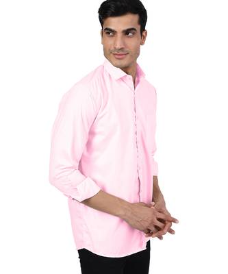 Pink solid casual shirt 3