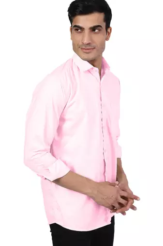Pink solid casual shirt