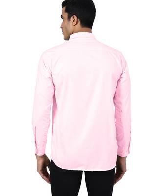 Pink solid casual shirt 4