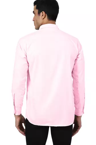 Pink solid casual shirt