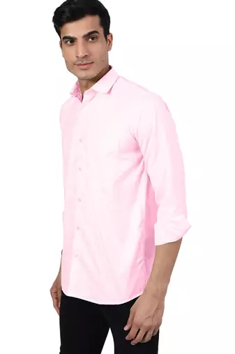 Pink solid casual shirt