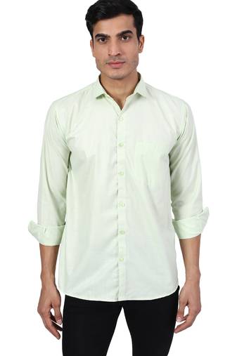 Green solid shirt