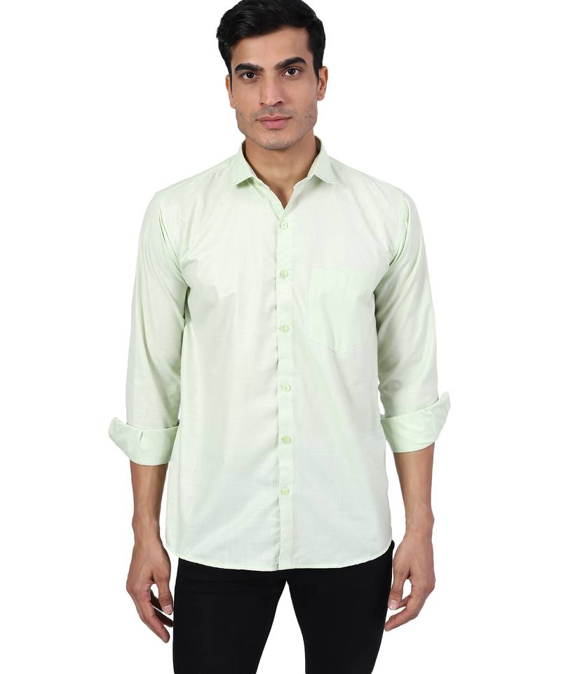 Green solid shirt