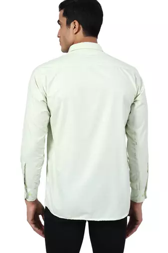 Green solid shirt