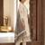 Cream cotton straight kurta pant set with charcoal grey dupatta