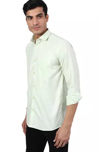 Green solid shirt