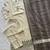 Cream cotton straight kurta pant set with charcoal grey dupatta