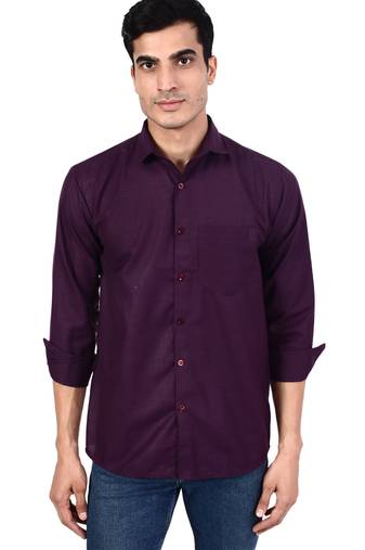 Purple solid shirt