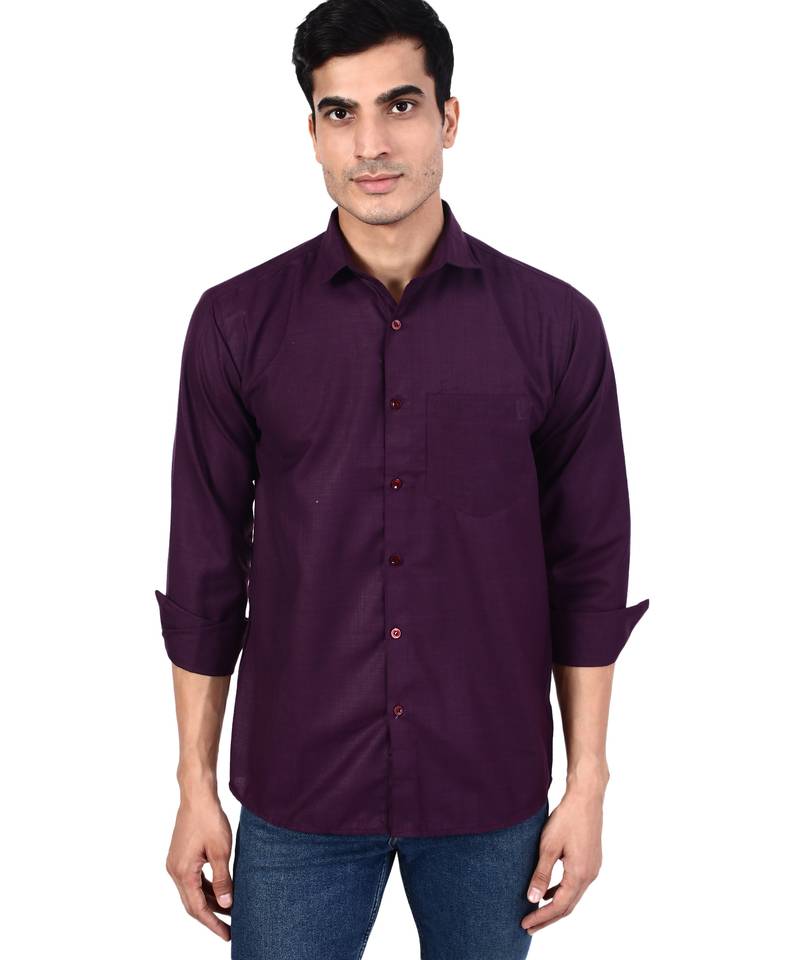 Purple solid shirt