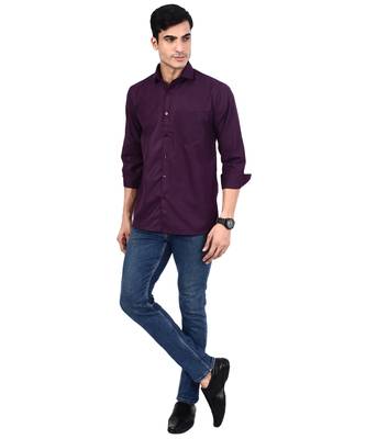 Purple solid shirt 5