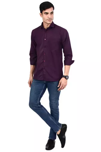 Purple solid shirt