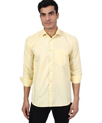 Yellow solid casual shirt 1