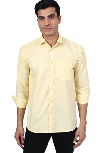 Yellow solid casual shirt