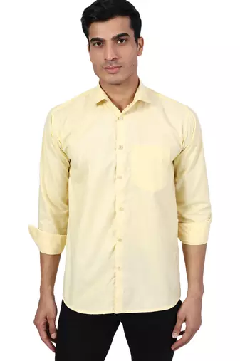 Yellow solid casual shirt