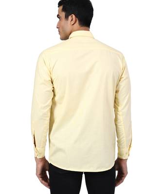 Yellow solid casual shirt 2