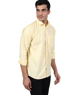 Yellow solid casual shirt 3