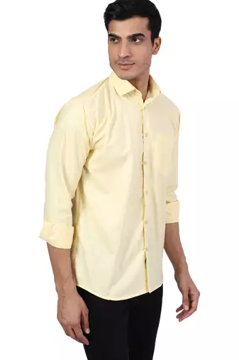 Yellow solid casual shirt
