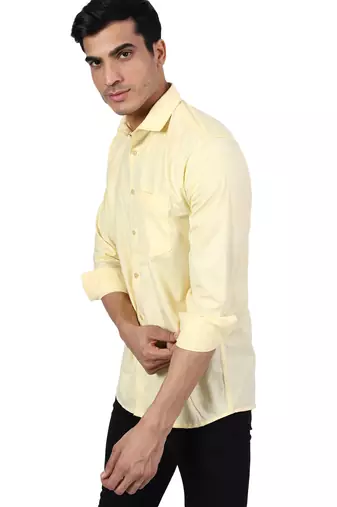 Yellow solid casual shirt