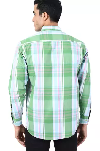 Green checkered casual shirt
