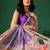 Purple printed cotton blend ethnic saree with blouse piece